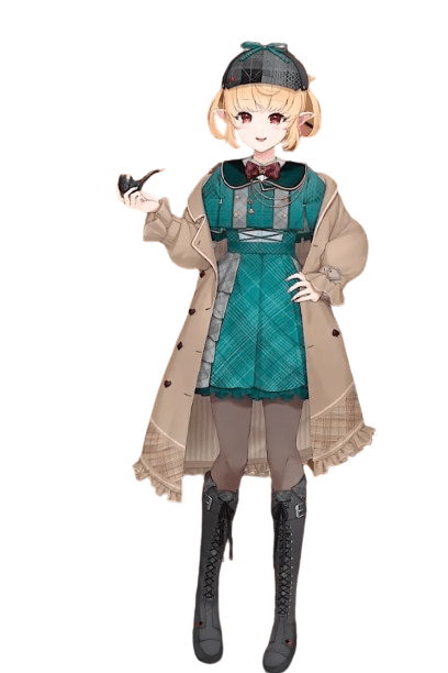 VTuber Pomu Rainpuff dressed like Sherlock Holmes