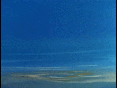 An animated gif from the opening of the anime Getter Robo. It shows 3 flying vehicles mashing together and somehow forming a robot.